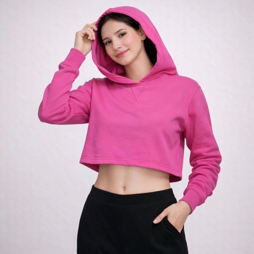 Lululemon All Yours Pink Cropped Hoodie Size 12 Pullover Sweatshirt